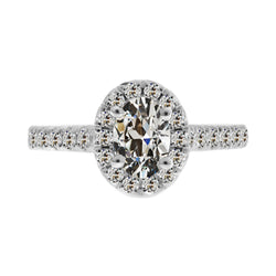 Brillante Anello Halo di lusso – 2,50 carati Oro Bianco 14K