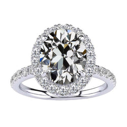 Anello di Fidanzamento Halo Oro Bianco 14K – Diamante Fine