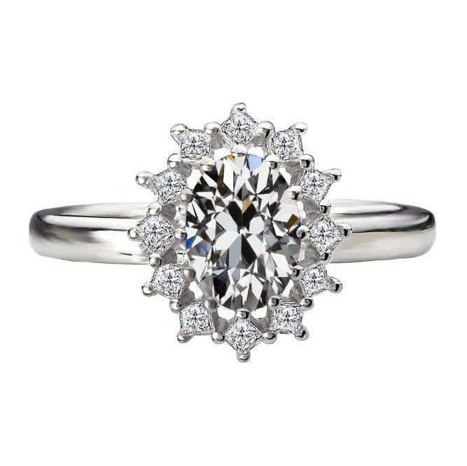 Su misura Anello con Pavé Halo 3 carati – vista principale