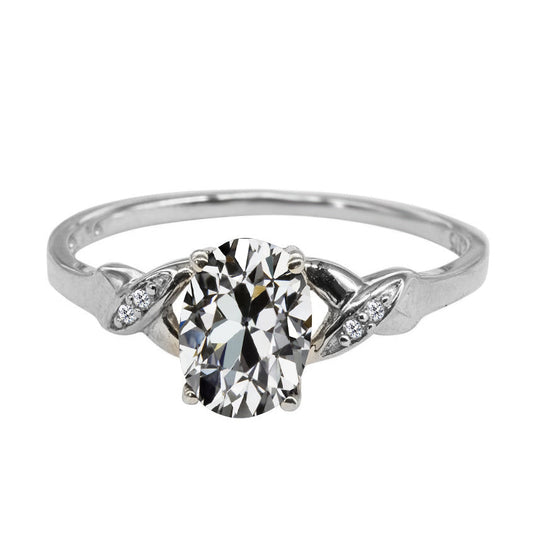 Anello di Proposta Oro Bianco 14K con Diamante Fine – vista principale