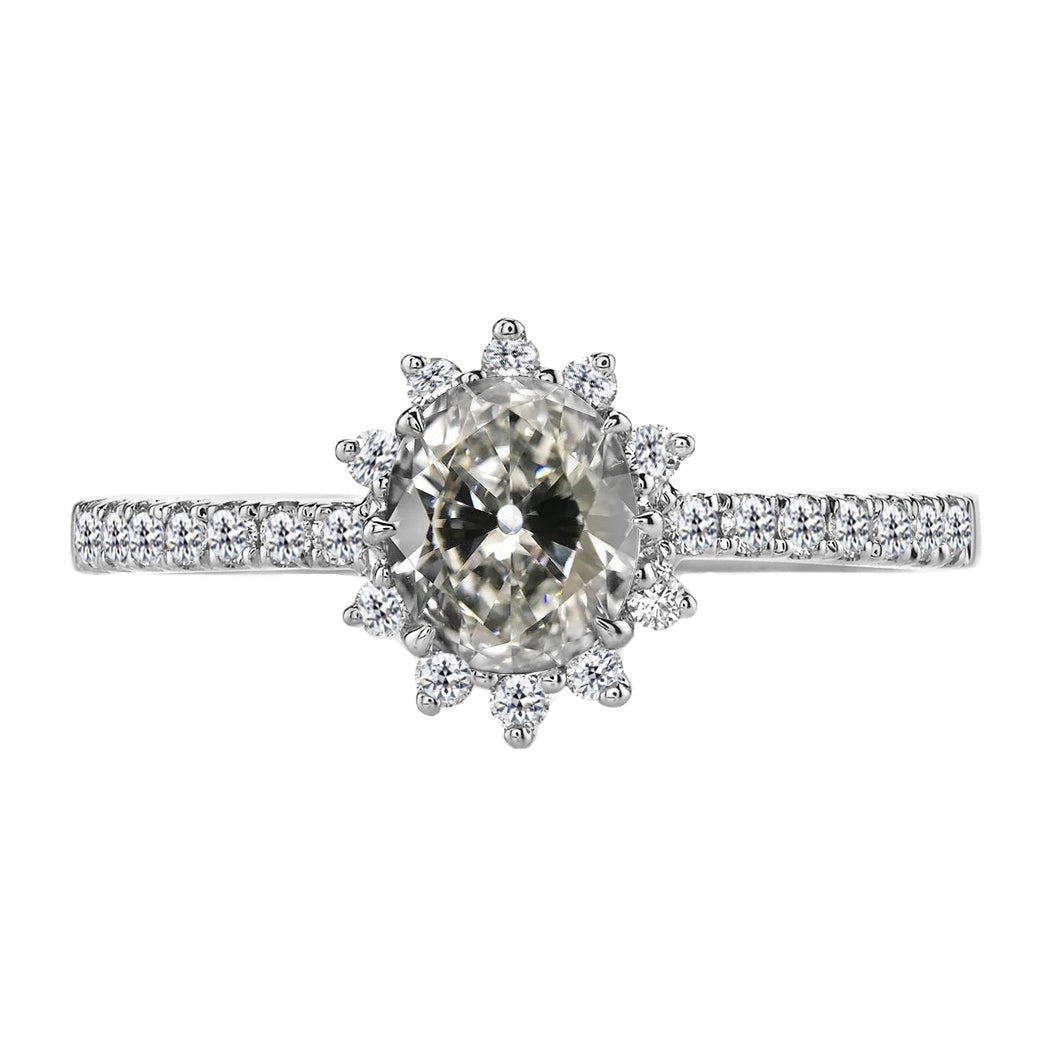 Brillante Anello di Fidanzamento Halo – vista principale