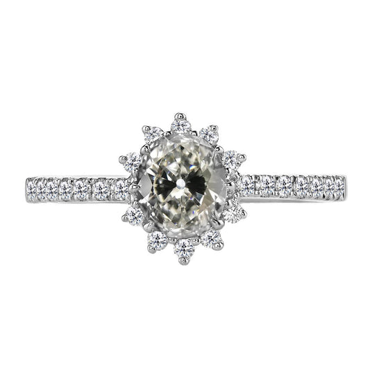 Brillante Anello di Fidanzamento Halo – vista principale