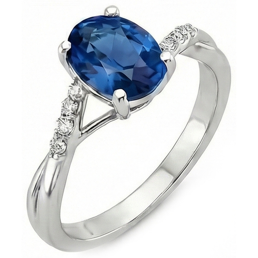 Ovale Ceylon Zaffiro Anello
