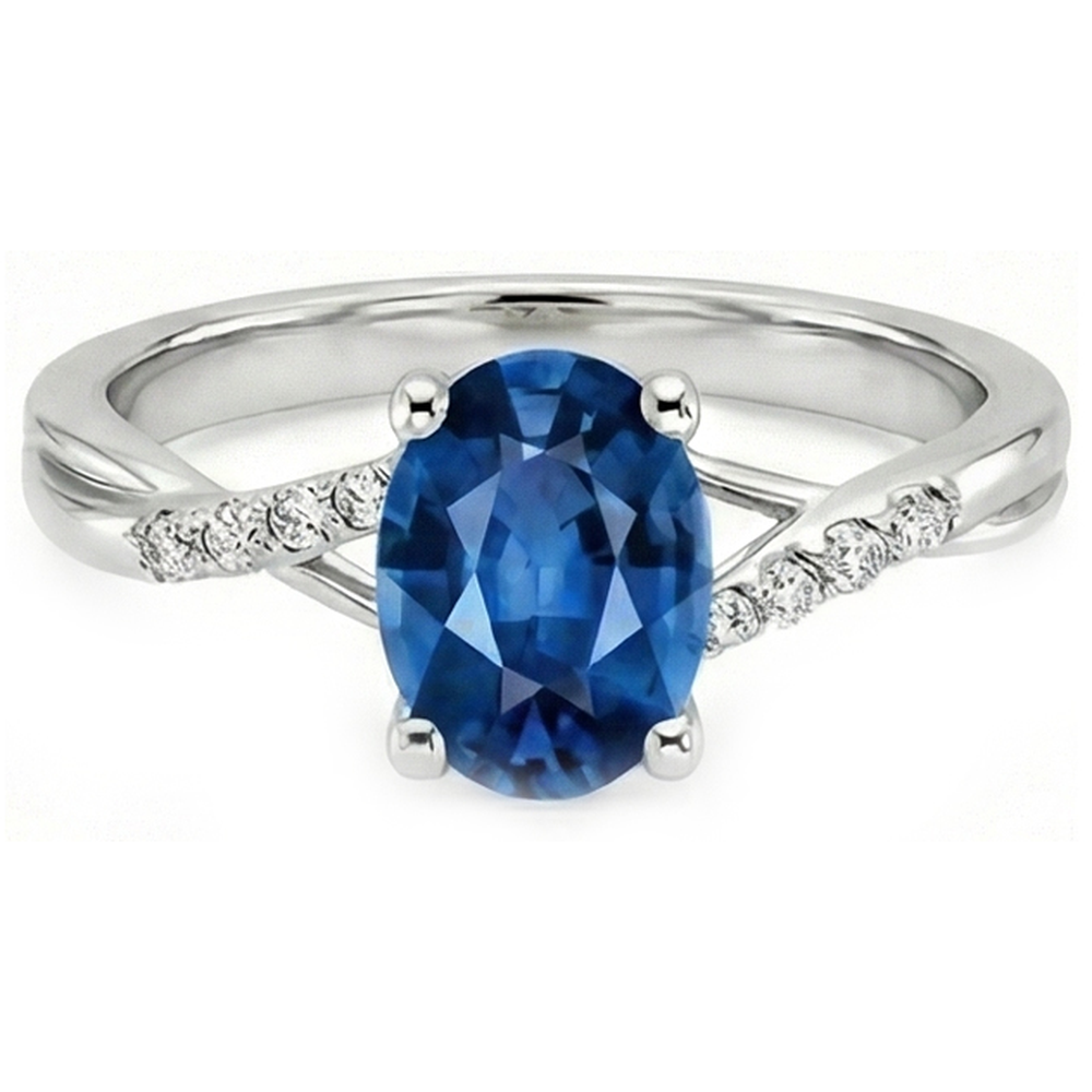 Ovale Ceylon Zaffiro Anello
