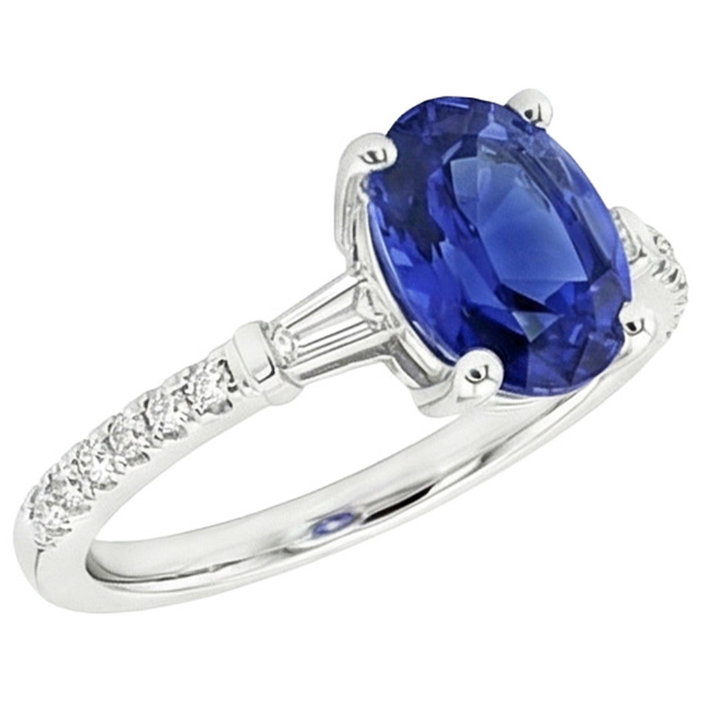Ovale Zaffiro Anello