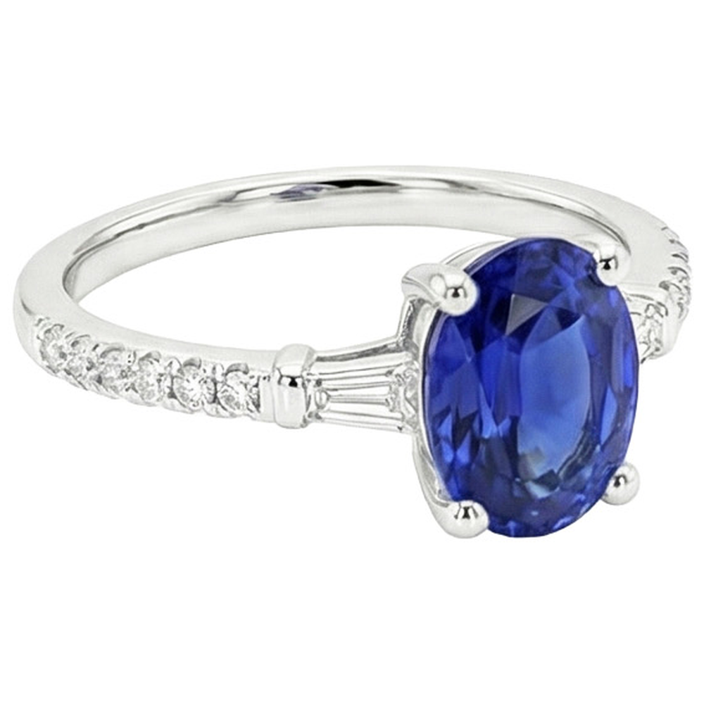 Ovale Zaffiro Anello