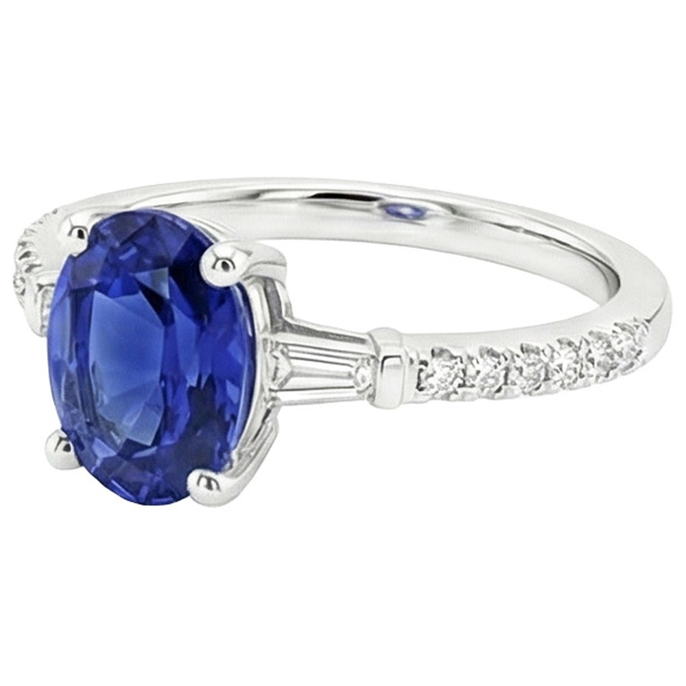Ovale Zaffiro Anello