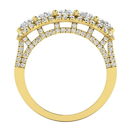Brillante Ovale Anniversary Ring in Oro 14 Carati Giallo – vista frontale