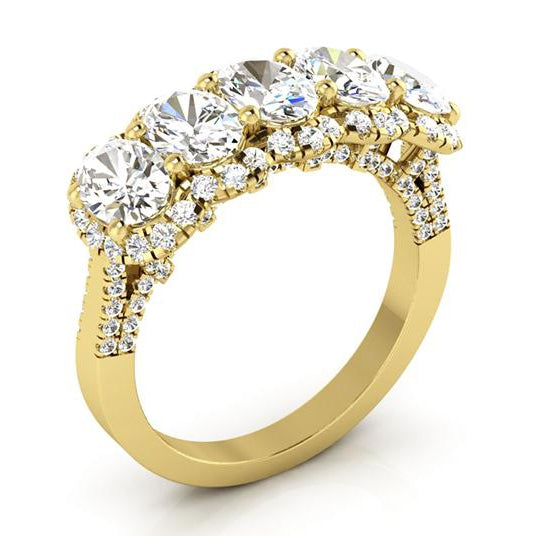Anniversary Ring Oro 14 Carati Giallo con Brillante – vista angolare