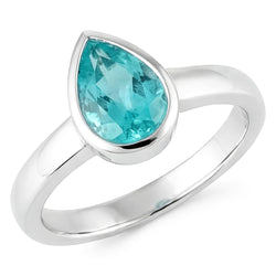 Paraiba Neon Anello Pietra Colorata fatto a mano 1,25 carati