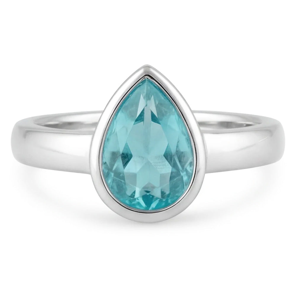Paraiba Neon Anello Pietra Colorata fatto a mano 1,25 carati