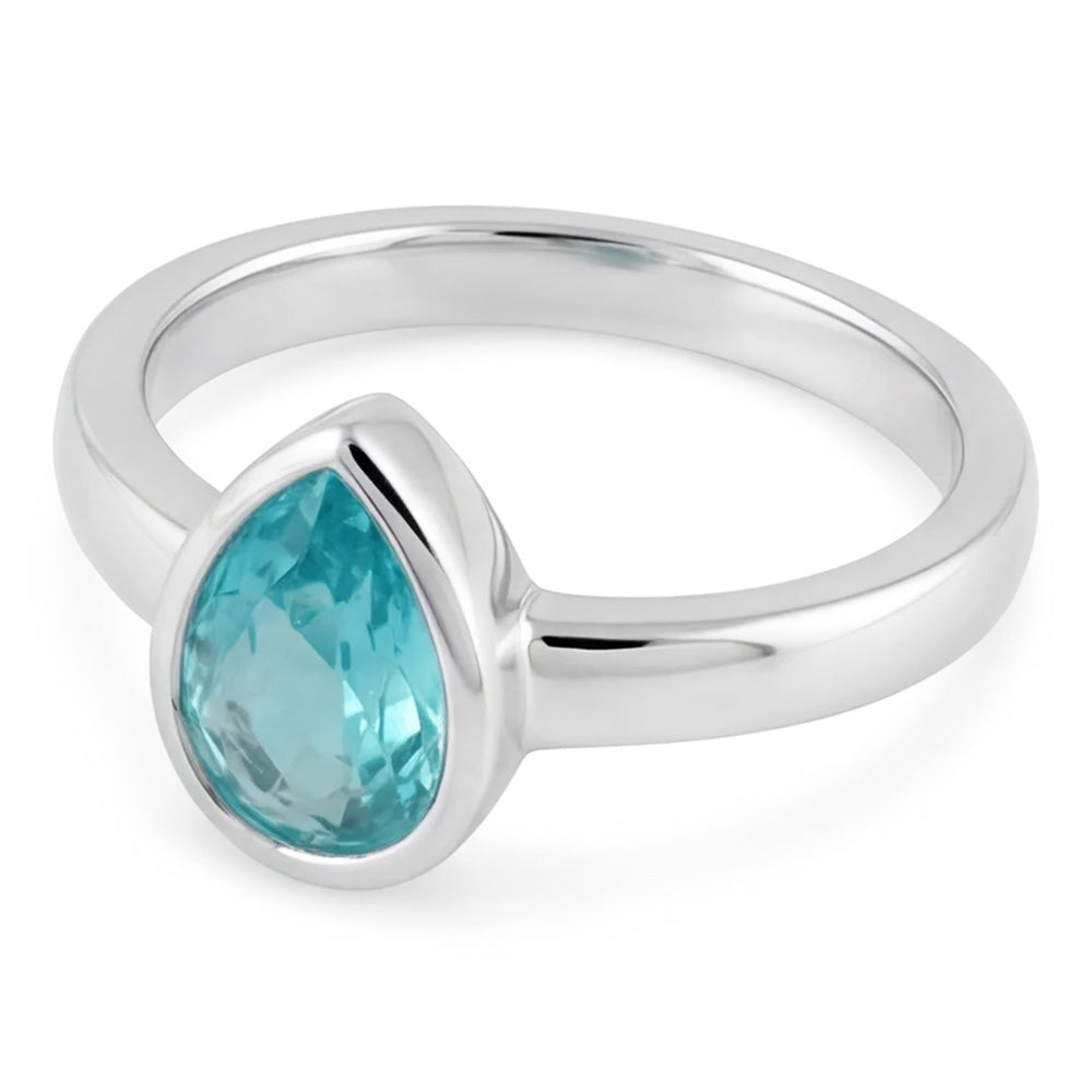 Paraiba Neon Anello Pietra Colorata fatto a mano 1,25 carati