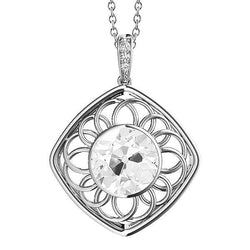 Parure Di Ciondolo Con Naturale Diamanti Taglio Carati 2,50 Con Montatura Da Miniera In Oro Bianco 14K