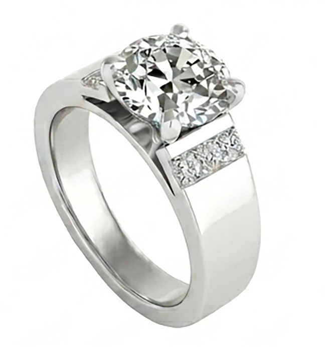 Pavé Diamante Anello da Uomo 2 carati – 10K White Gold