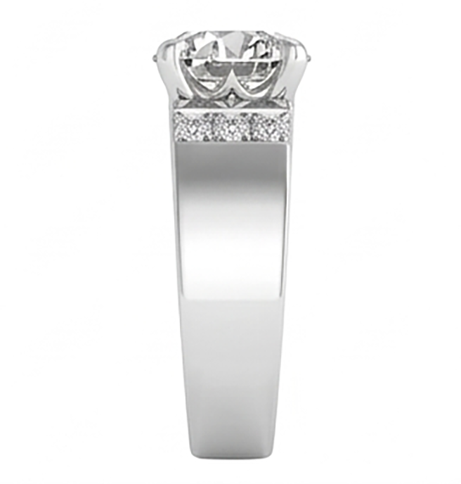 Pavé Diamante Anello da Uomo 2 carati – 10K White Gold