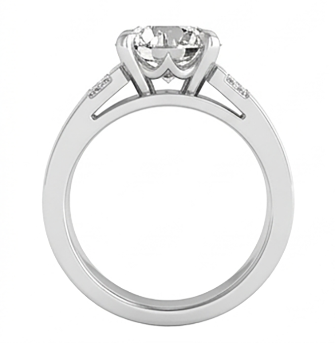 Pavé Diamante Anello da Uomo 2 carati – 10K White Gold