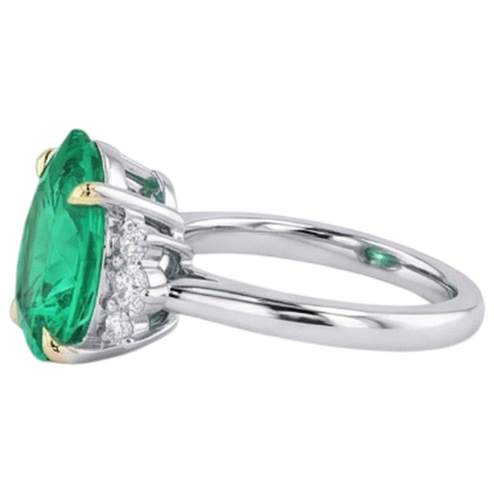 Smeraldo Fine Anello Pietra Colorata – vista profilo