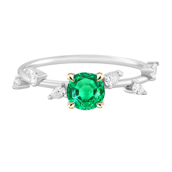 Scintillante GIA-Certificato Smeraldo Anello con Pietra Preziosa