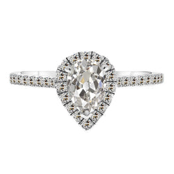 Diamante Anello con Pavé Halo – Anello Anniversario 3 carati Oro