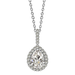 1 carati Diamante Fine Halo in Oro Bianco 14K