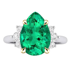 GIA-Certificato Anello Pietra Colorata – Smeraldo Fine 3 carati