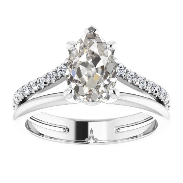 Luminoso Diamante Fine Anello Solitario con Accenti 2 carati – vista principale