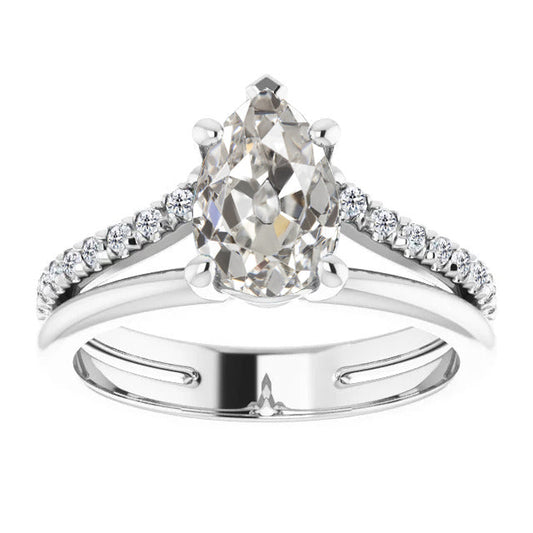Luminoso Diamante Fine Anello Solitario con Accenti 2 carati – vista principale