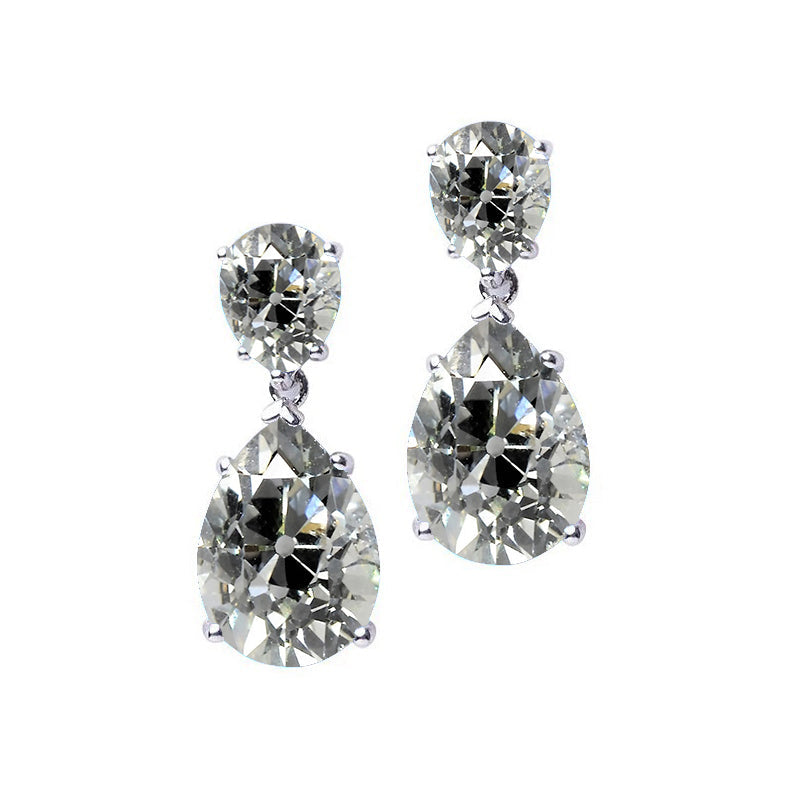 Orecchini Pendenti Oro 14 Carati Bianco con Diamante Fine – vista principale