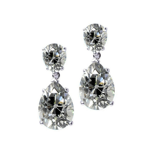 Orecchini Pendenti Oro 14 Carati Bianco con Diamante Fine – vista principale