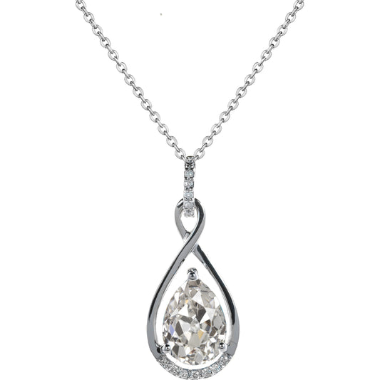 Collana Pendente Oro Bianco 14K con Brillante – vista principale
