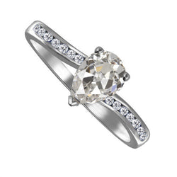 Diamante Fine Anello Solitario con Accenti – Pavé 1,50 carati