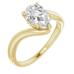 Gambo Intrecciato Anello Monopietra – Diamante 2 carati Oro 14