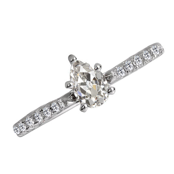 Brillante Anello Solitario con Accenti – vista principale