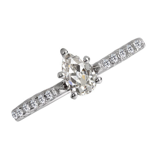 Brillante Anello Solitario con Accenti – vista principale