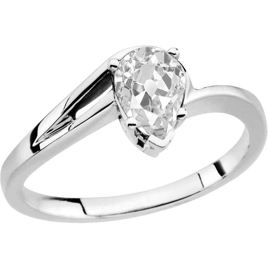 Solitario di Fidanzamento Oro Bianco 14K con Brillante – vista principale