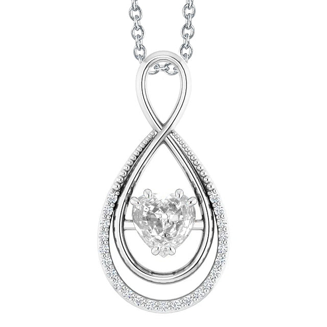 Diamante Fine Pendente 1,50-carati Oro 14 Carati Bianco – vista principale