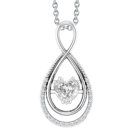 Diamante Fine Pendente 1,50-carati Oro 14 Carati Bianco – vista principale