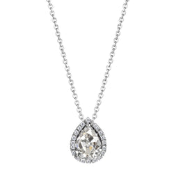 Diamante Fine Pendente a Goccia di lusso – 2 carati Oro Bianco