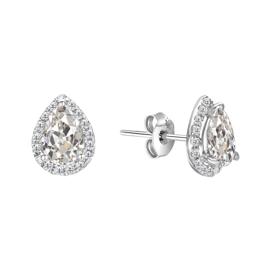 Diamante Fine Orecchini a Lobo 3-carati Oro Bianco 14K – vista principale