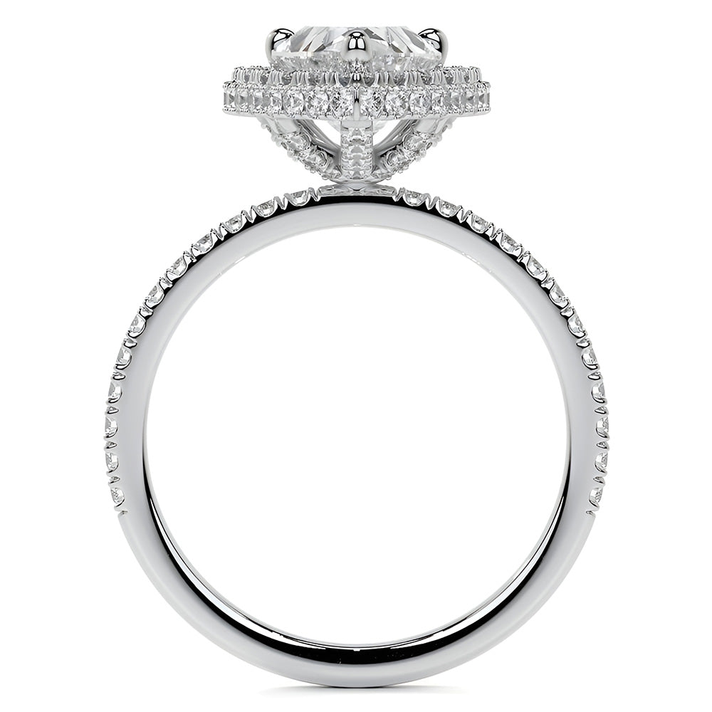 Diamante Anello Halo – vista profilo
