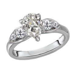 Diamante Fine Anello Trilogy 1,50 carati – Oro Bianco 14K
