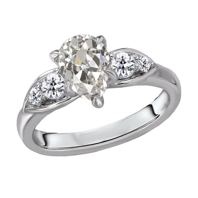 Diamante Fine Anello Trilogy 1,50-carati Oro Bianco 14K – vista principale