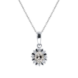 Firmato Diamante Fine Collana Pendente 2 carati – Oro 14 Carati