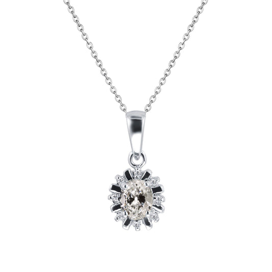 Taglio Old Mine Diamante Fine anello in Oro 14 Carati Bicolore – vista principale
