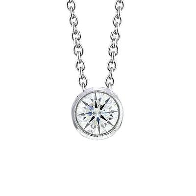 Pendente In Oro Bianco 14K Con Vero Diamanti Taglio Brillante Incastonati Su Un 2 Carati