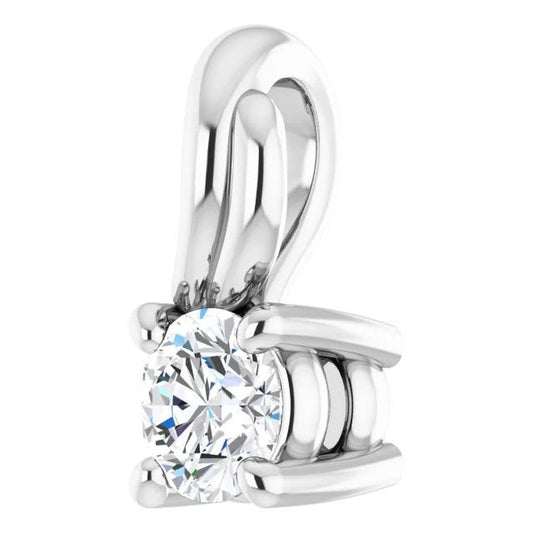 Pendente Solitario Genuino Diamante 2.50 Carati Oro Bianco 14K