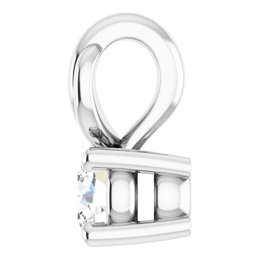 Pendente Solitario Genuino Diamante 2.50 Carati Oro Bianco 14K