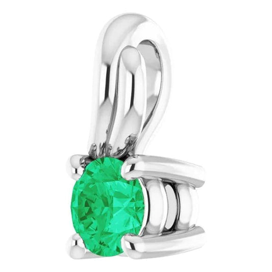 Pendente con Verde smeraldo tondo a punta 