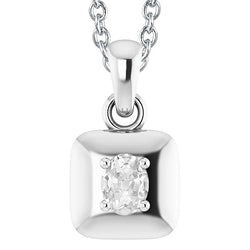 Pendente Con Vero Diamante Da Minatore Ovale Da 2 Carati Incastonato In Oro Bianco 14K