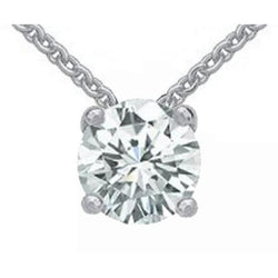 Pendente Con Vero Diamante In Oro Bianco 1.25 Ct. Collana Di Diamanti